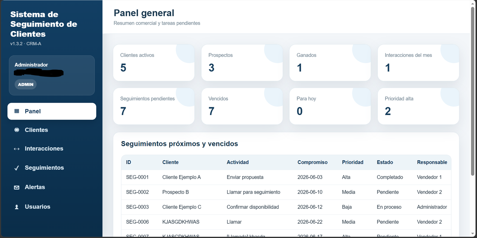 Vista previa de la Web App Clientes